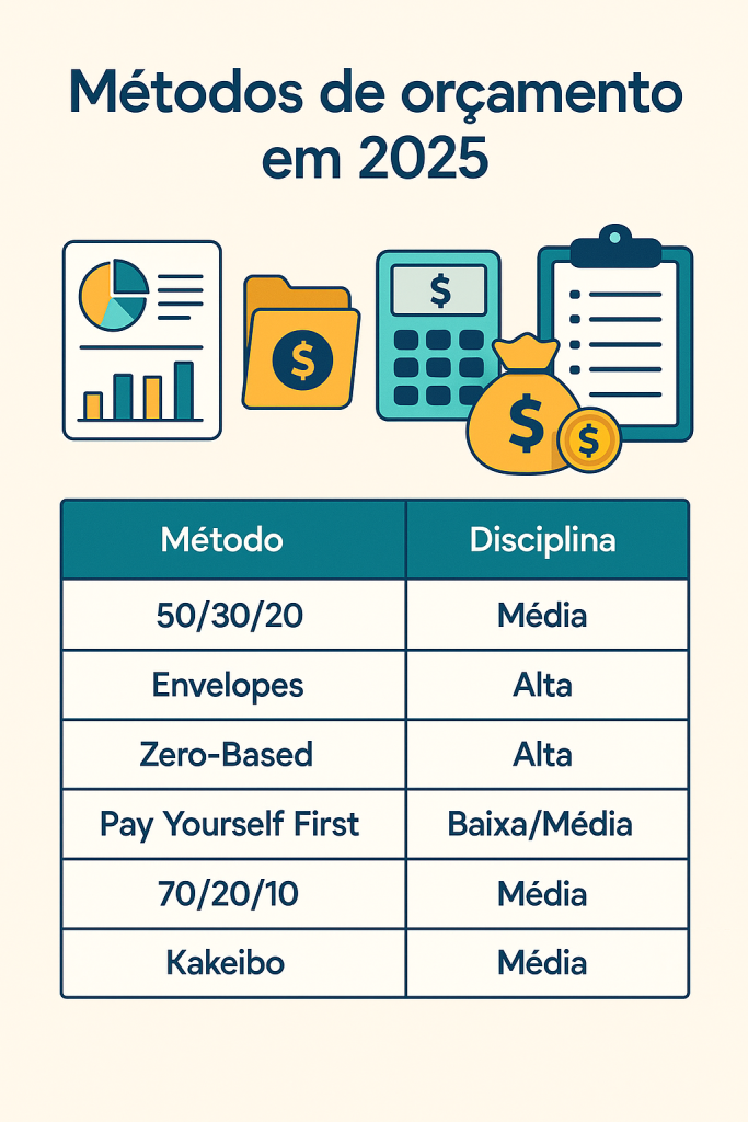 métodos de orçamento